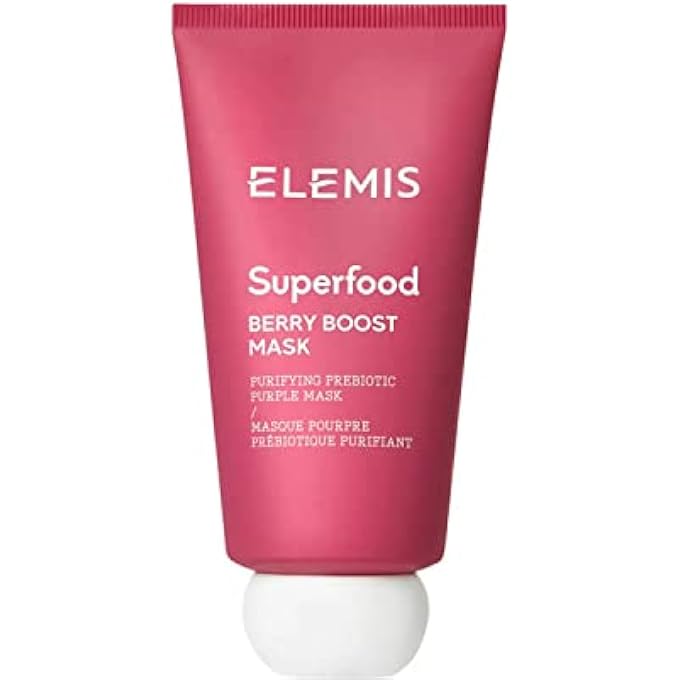 Elemis قناع سوبر فود بيري بوست، قناع وجه ماتي بروبيوتيك، قناع وجه مستوحى من السموذي لتنقية عميقة، يساعد على امتصاص الزيت الزائد لكشف بشرة متوازنة، 75 مل - Image 1